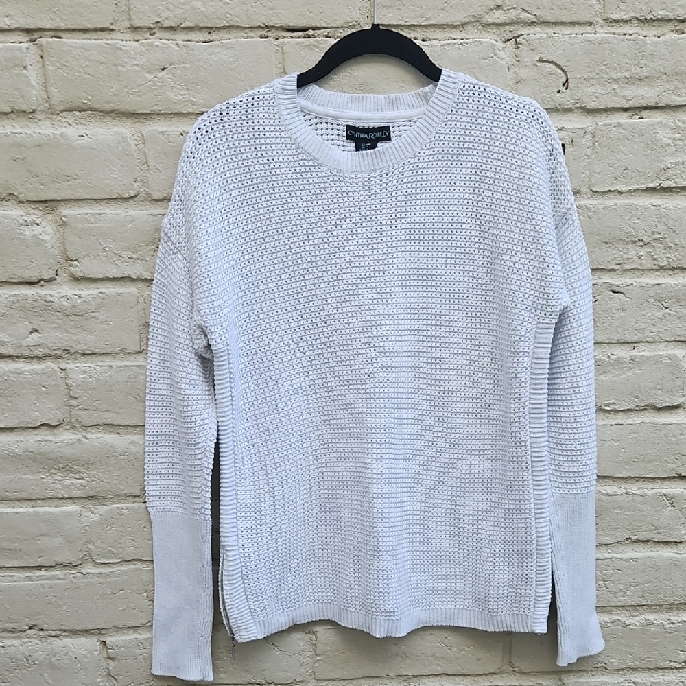Cynthia Rowley Classic White Crewneck Sweater